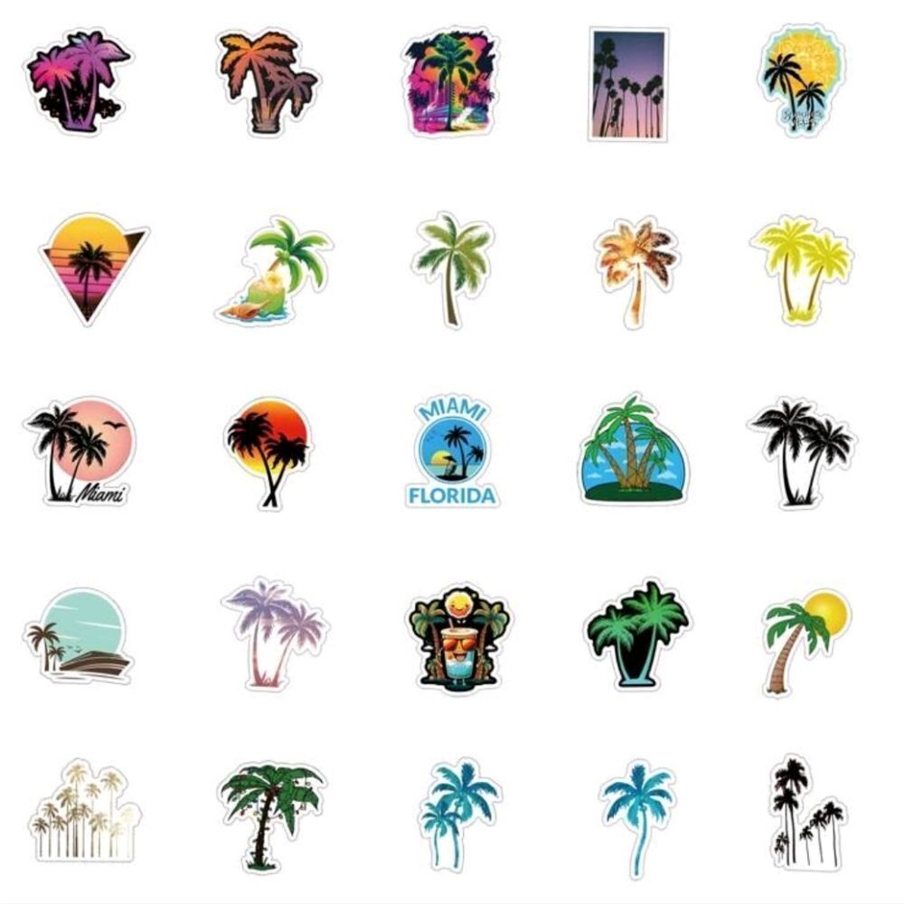 Colorful Palm Tree Stickers - Picture 6 of 6